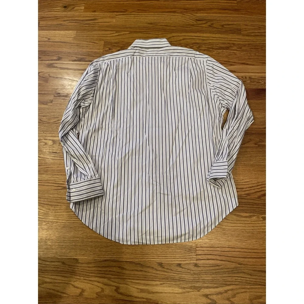 Polo Ralph Lauren Men's Regent Classic Fit Shirt White Striped Size‎ 17 34/35